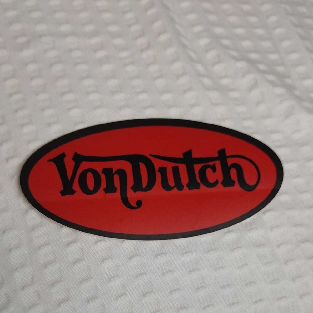 Von Dutch Red and Black Oval Sticker